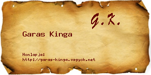 Garas Kinga névjegykártya